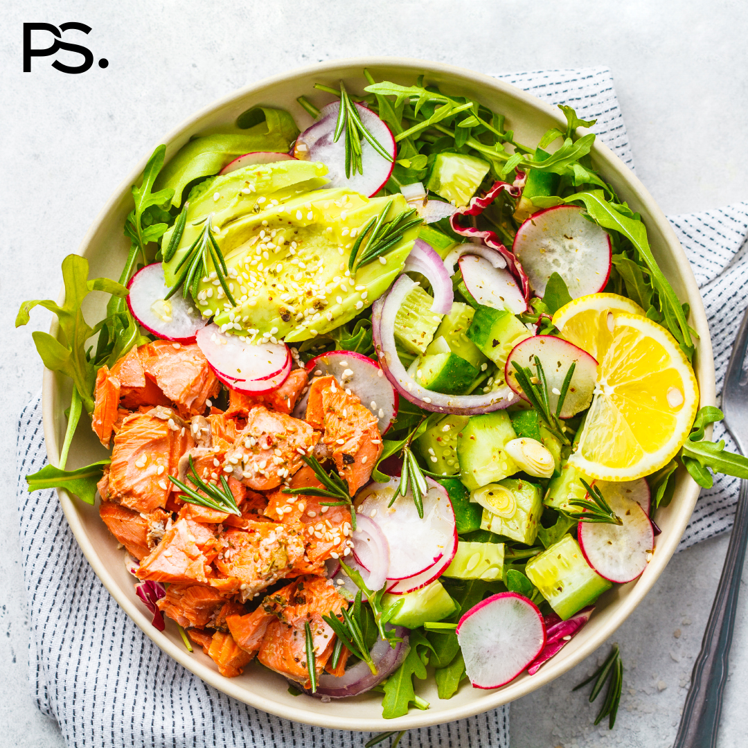 Bowl mit Lachs und Radieschen