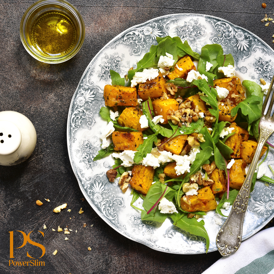 Kürbissalat mit Feta und Walnuss