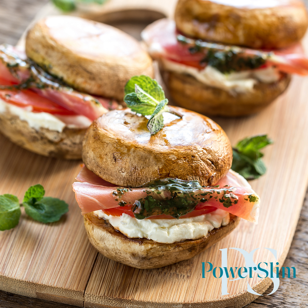 Portobello-Schinken-Ziegenkäse-Burger