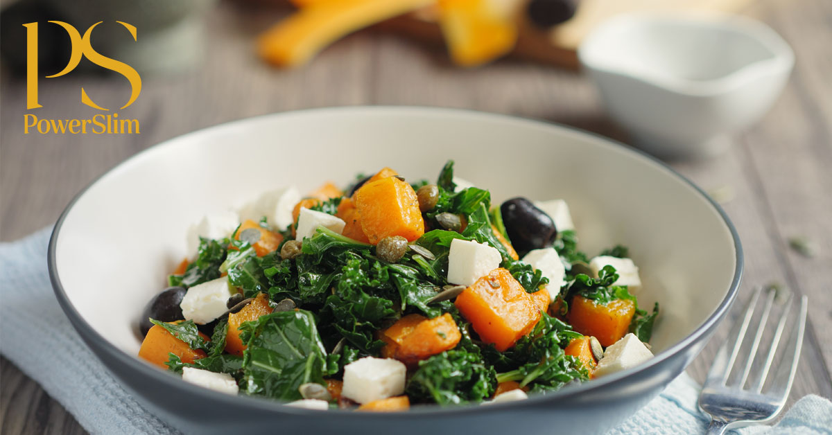 Winterlicher Grünkohlsalat mit Kürbis