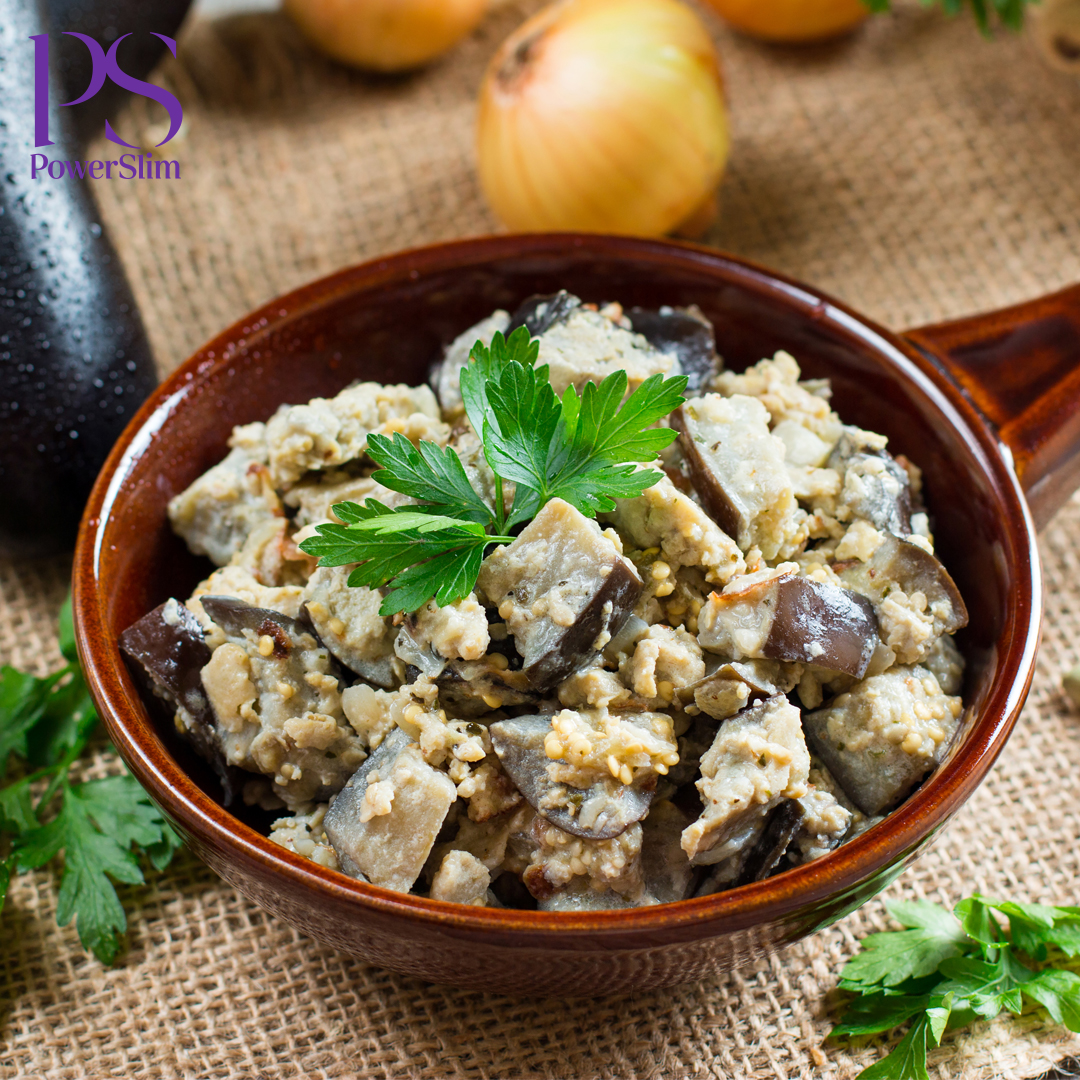 Cremiger Reis mit Aubergine
