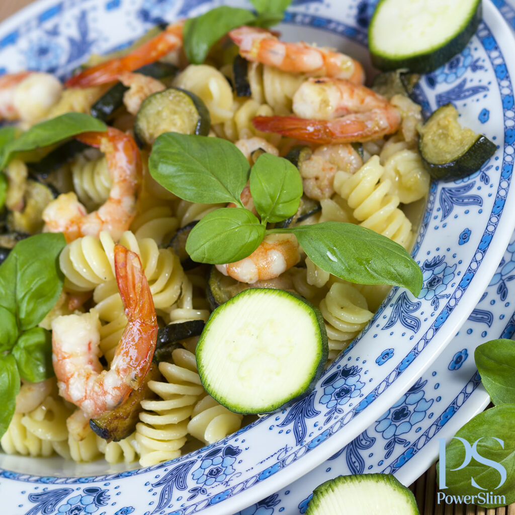 Fusilli mit Knoblauchgarnelen