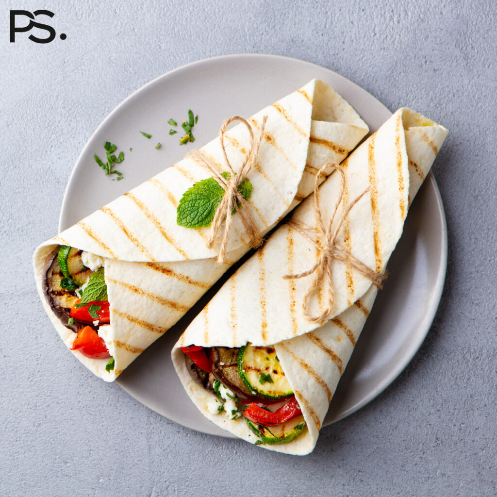 Wraps mit gegrilltem Gemüse